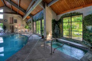 hot tub and indoor pool at Willow Brook Lodge