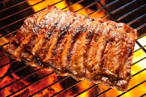 BBQ ribs on the grill