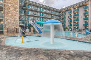 Outdoor Pools with mini water park Willow Brook Lodge Pigeon Forge