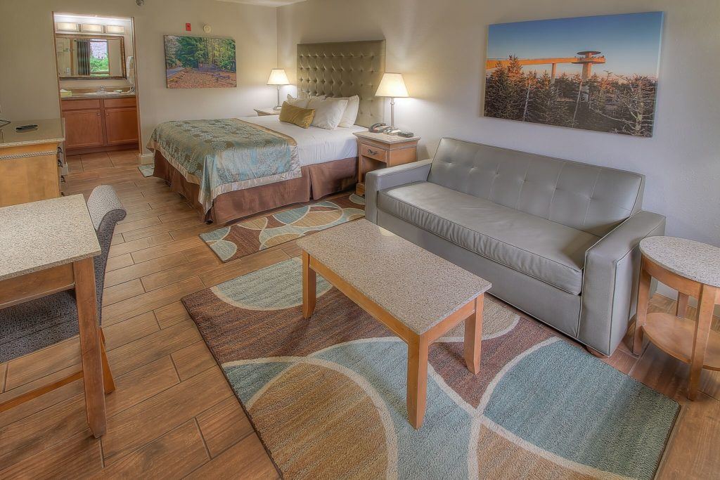 Poolside King Room in Pigeon Forge at Willow Brook Lodge