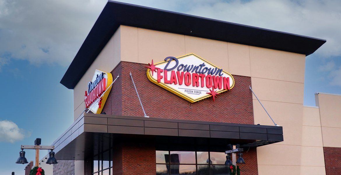 Downtown Flavortown in Pigeon Forge near Willow Brook Lodge
